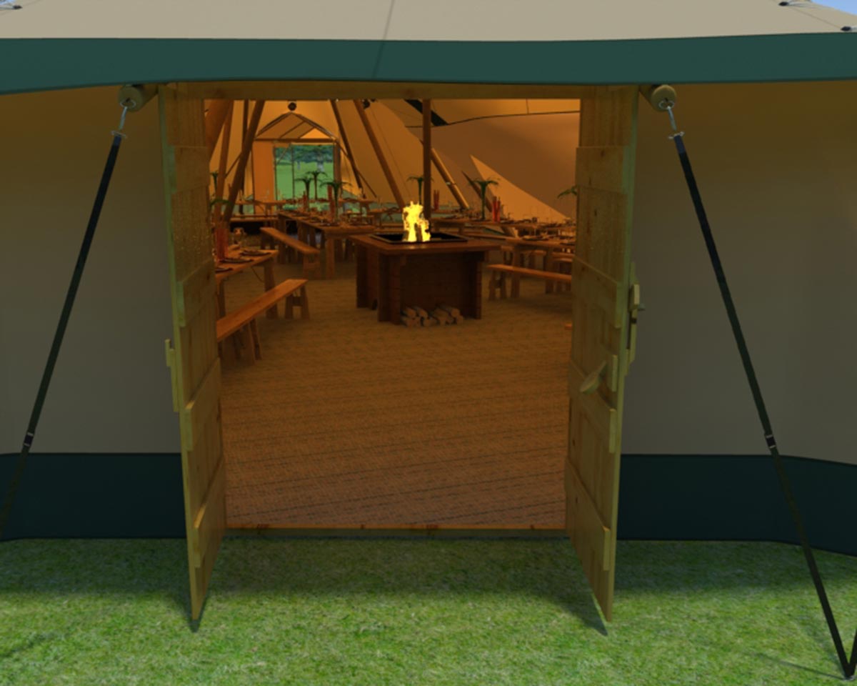 3D CGI - Tent With Fireplace